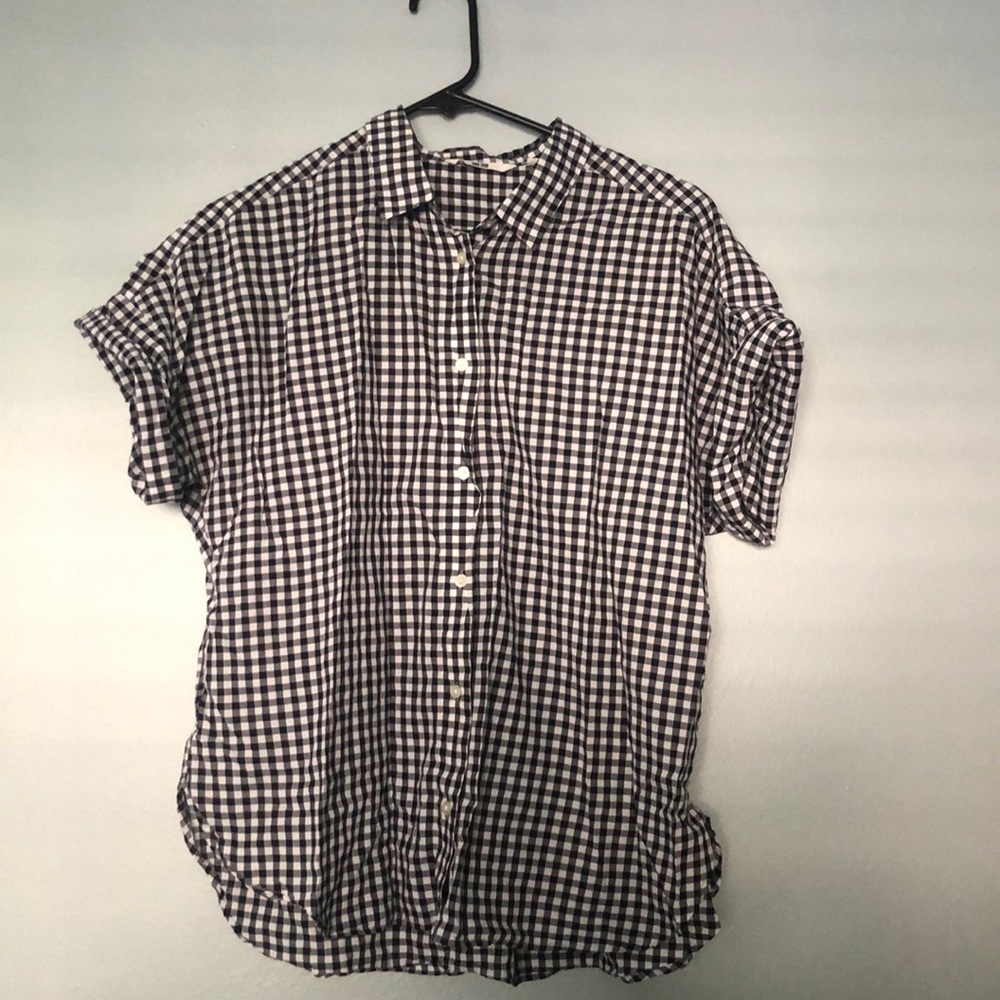 Cutest Roll Sleeve Gingham Top!